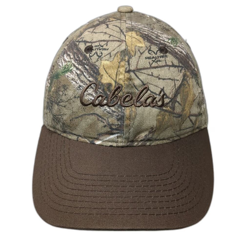 Cabela's Baseball Cap Brown Camo OSFM Strapback Realtree Camouflage Hat Hunting